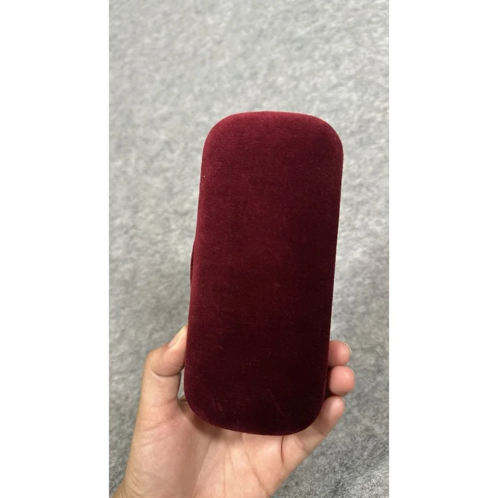 Gucci Case Burgundy Velvet Hard Sun Glasses Case Luxury Storage Box